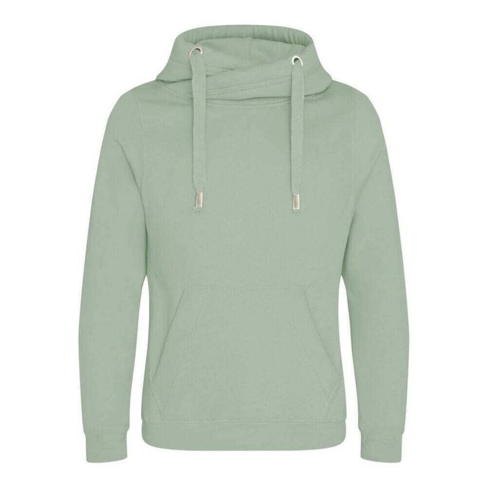 AWDis Hoods Mens Cross Neck Hoodie / Dusty Green